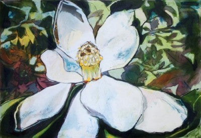 Magnolia with Wallpaper Pattern