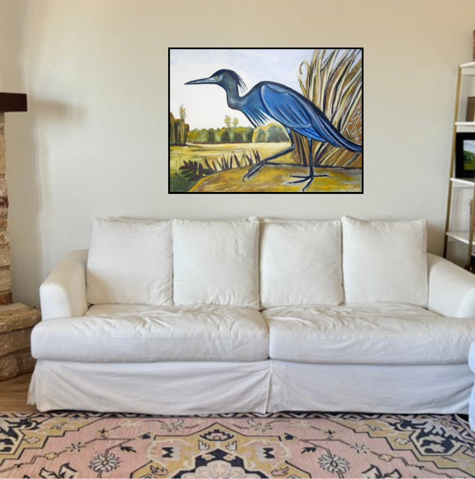 30% off (36x48”) Little Blue Heron signed giclee on canvas
