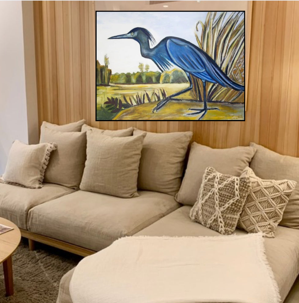 30% off (36x48”) Little Blue Heron signed giclee on canvas
