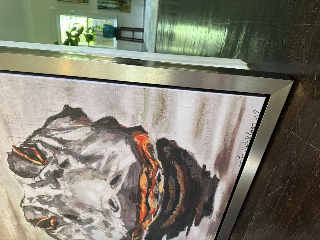 "Alligator Head in the Bayou" Champagne Floating Frame (33x42")