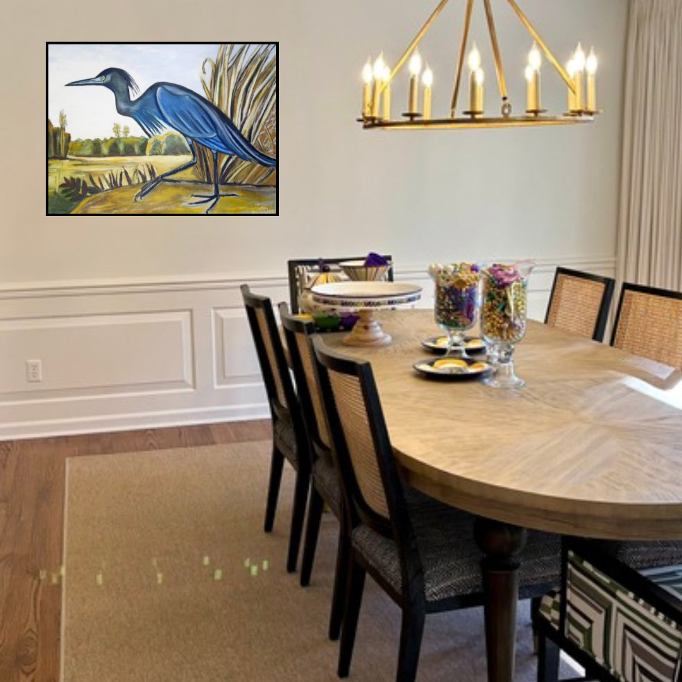 30% off (36x48”) Little Blue Heron signed giclee on canvas