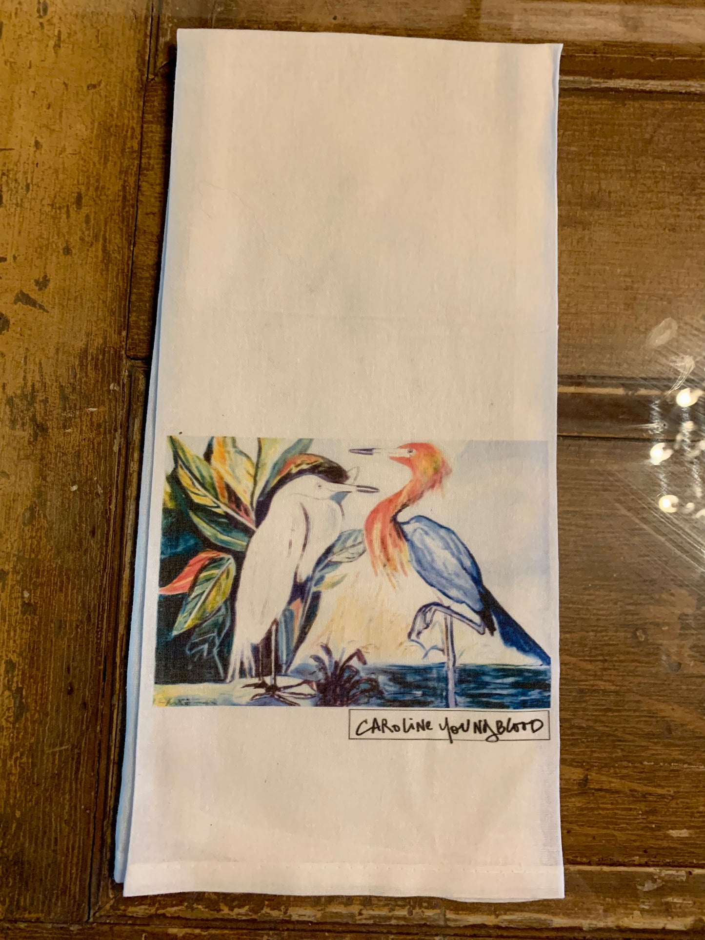 Herons Face to Face Tea Towel