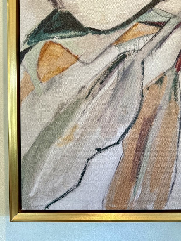 "Soft Neutral Magnolia" Solid Gold Floating Frame (36x48")