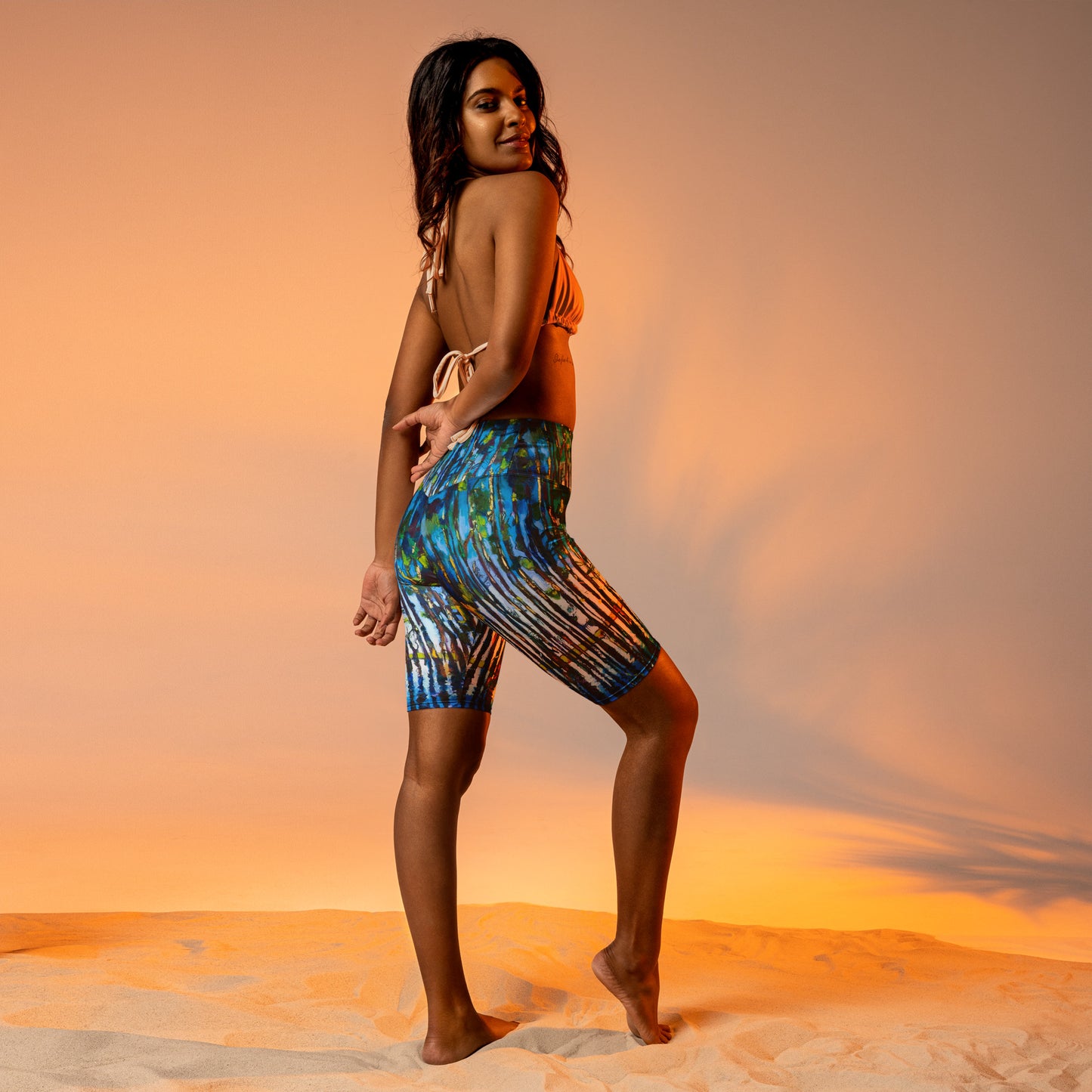 Bold Cypress Reflections Biker Shorts