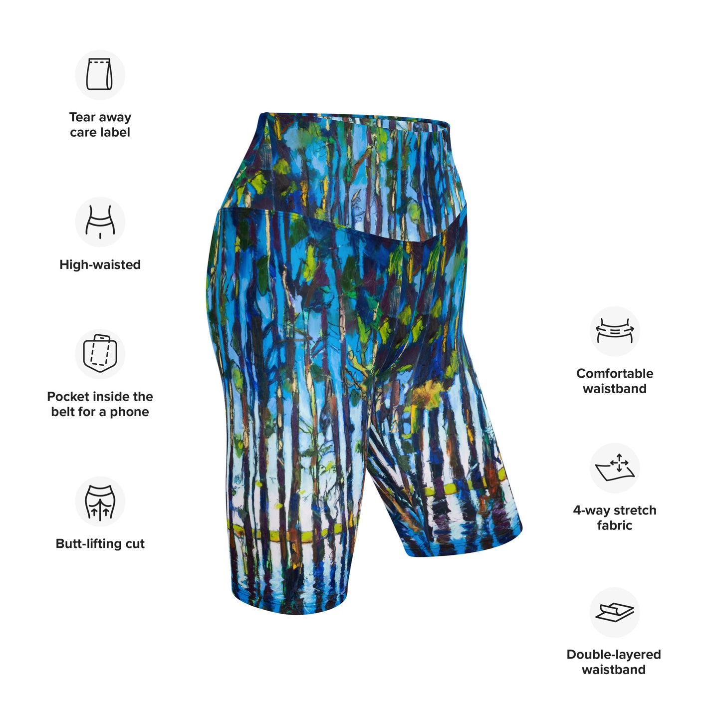 Bold Cypress Reflections Biker Shorts