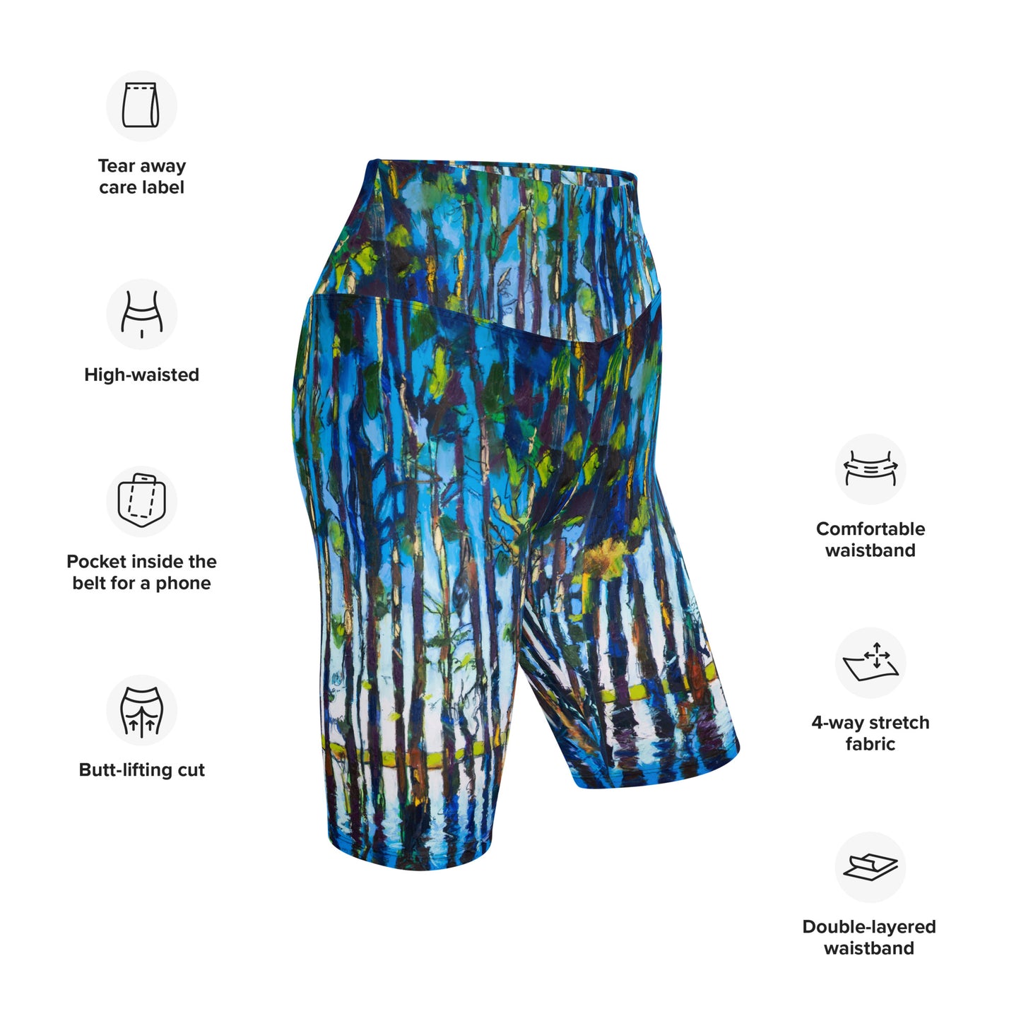 Bold Cypress Reflections Biker Shorts