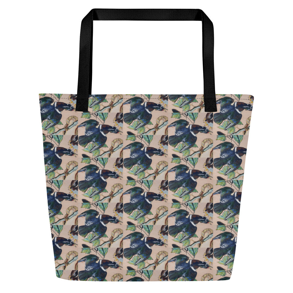 Wood Ducks All-Over Print Large Tote Bag