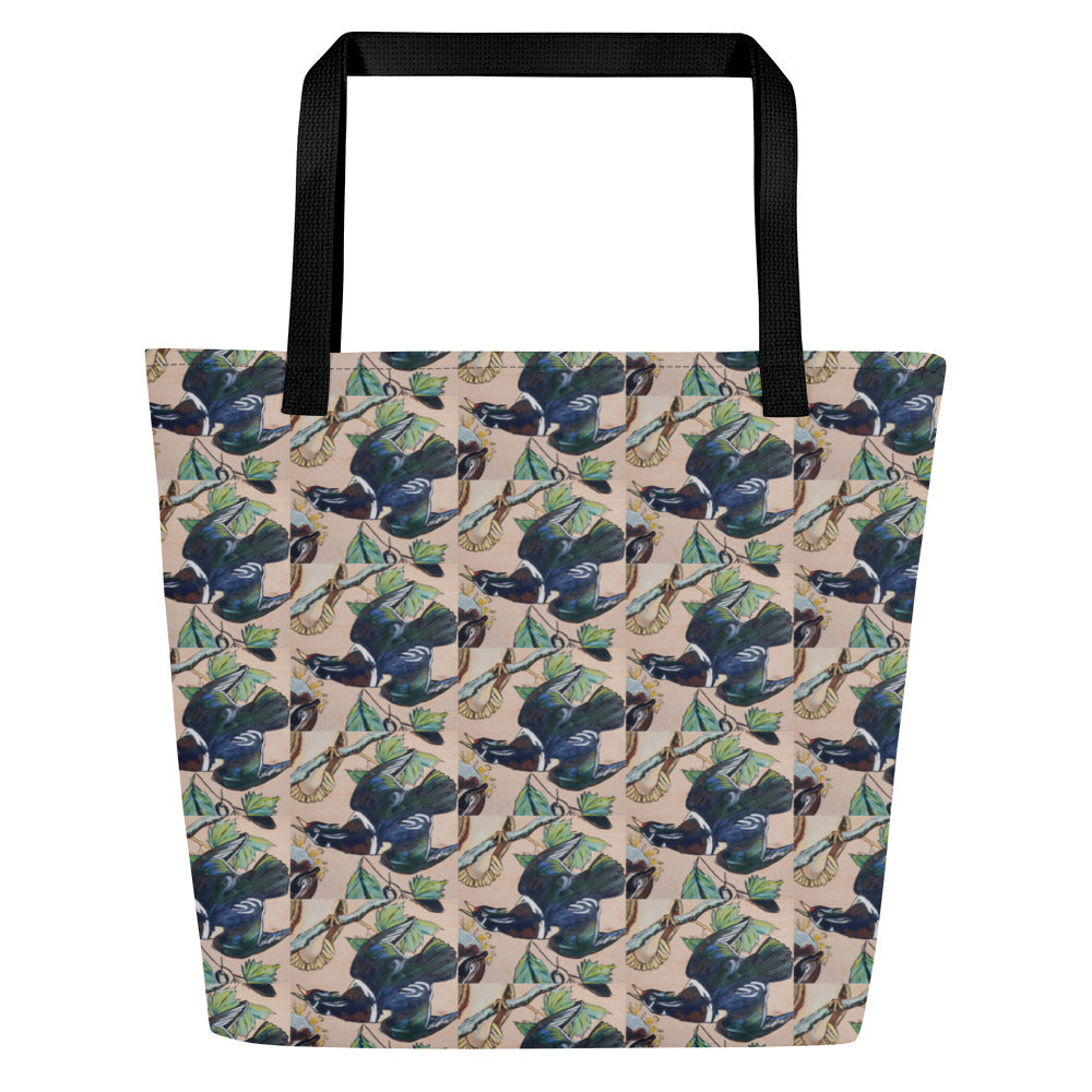 Wood Ducks All-Over Print Large Tote Bag