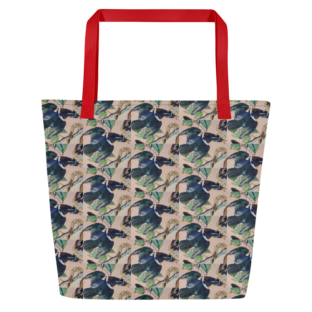 Wood Ducks All-Over Print Large Tote Bag