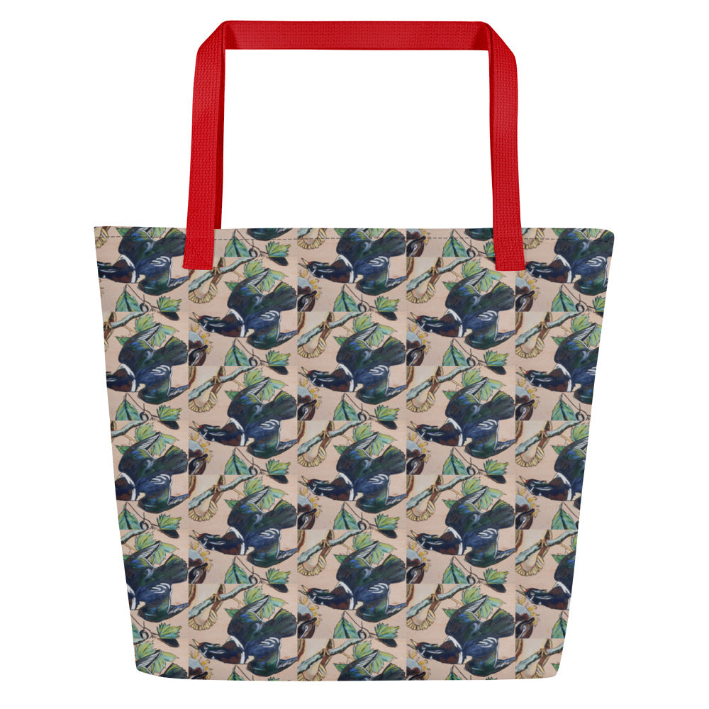 Wood Ducks All-Over Print Large Tote Bag