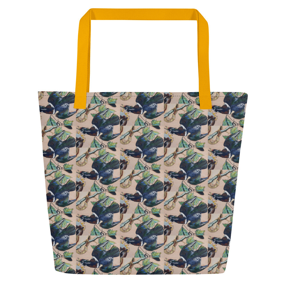 Wood Ducks All-Over Print Large Tote Bag