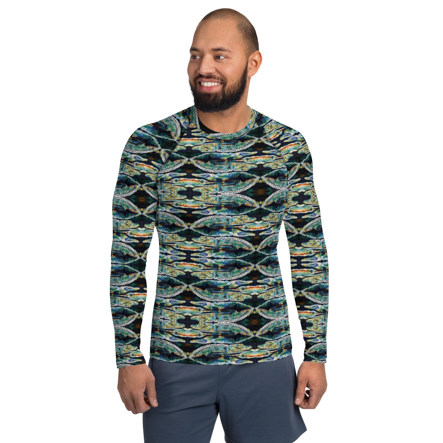 Psychedelic Gator Men's Rash Guard