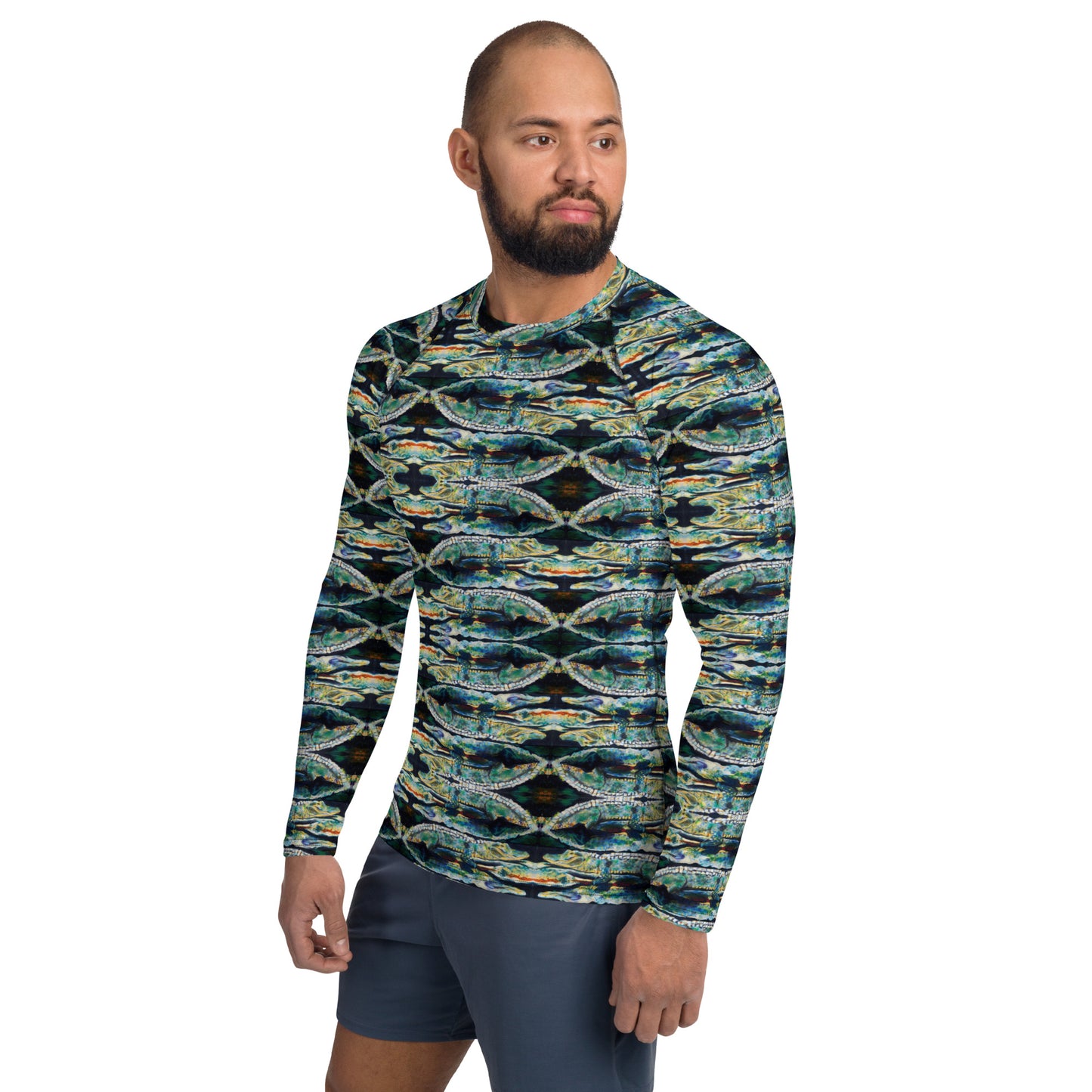 Psychedelic Gator Men's Rash Guard