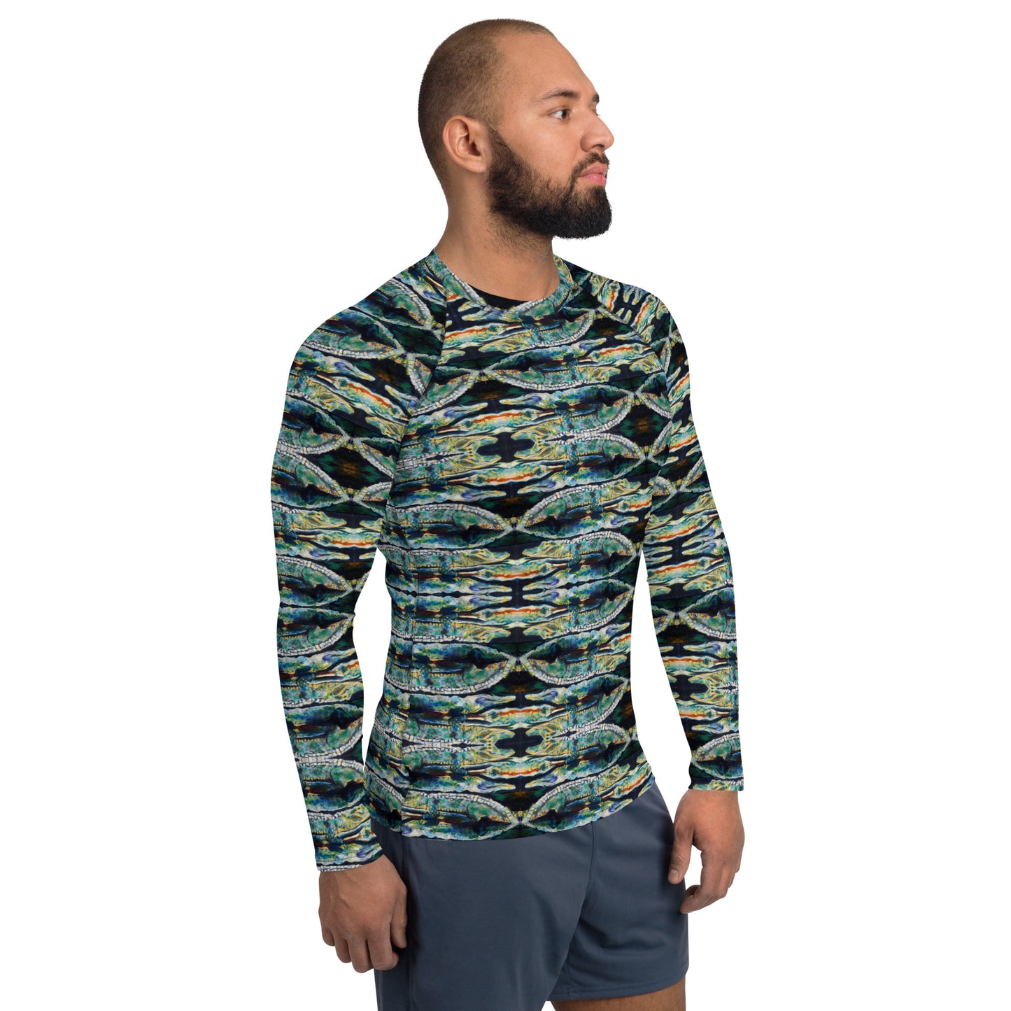 Psychedelic Gator Men's Rash Guard