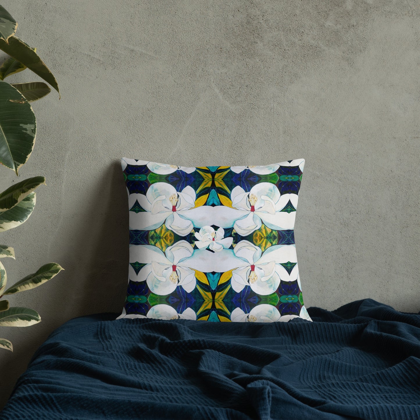 Bray Magnolia Pattern Premium Pillow