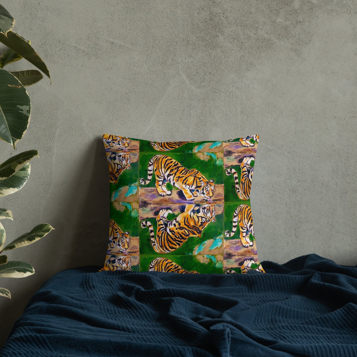 Tiger Reflections II Premium Pillow