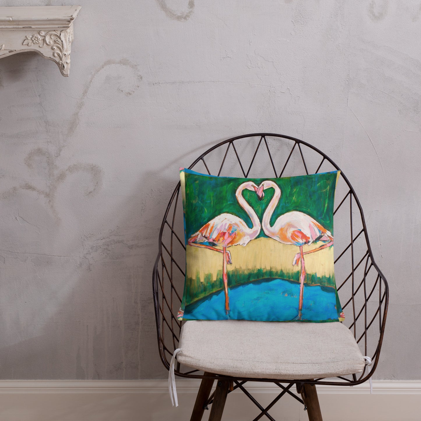 Flamingo Oasis Premium Pillow