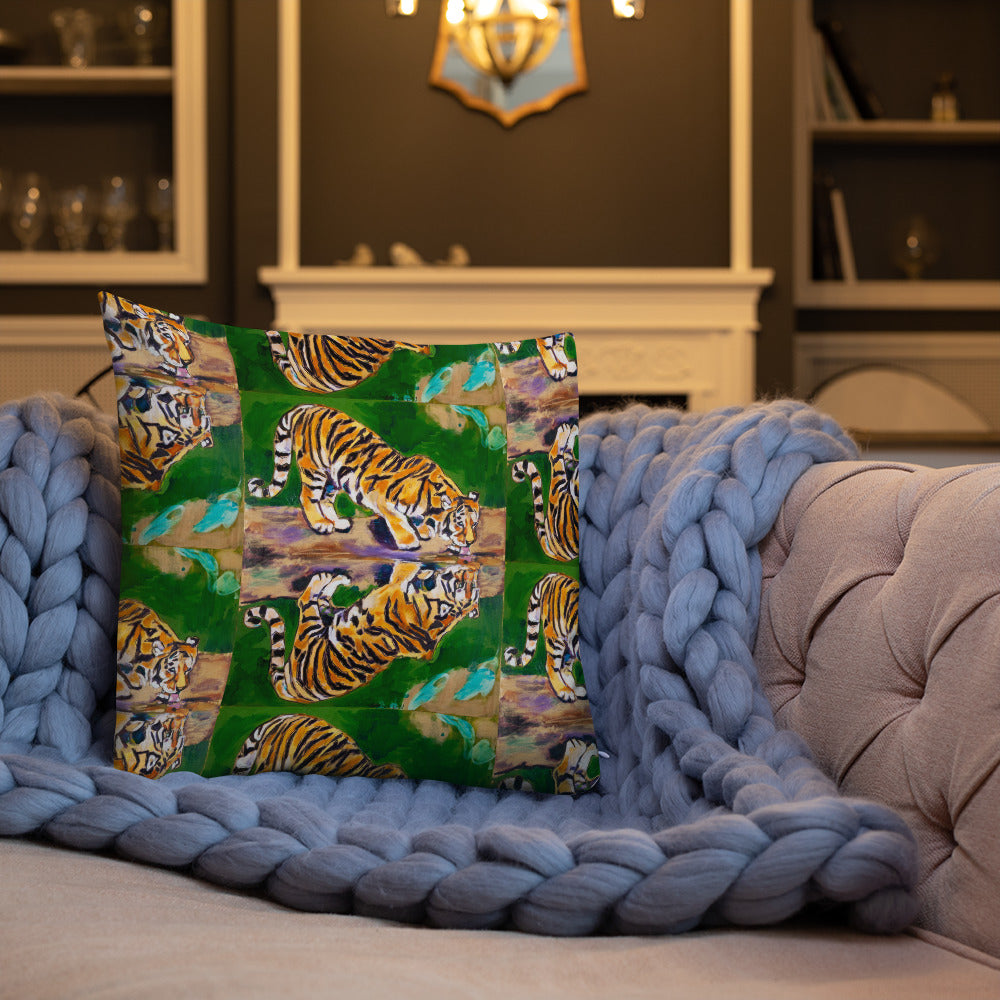 Tiger Reflections II Premium Pillow