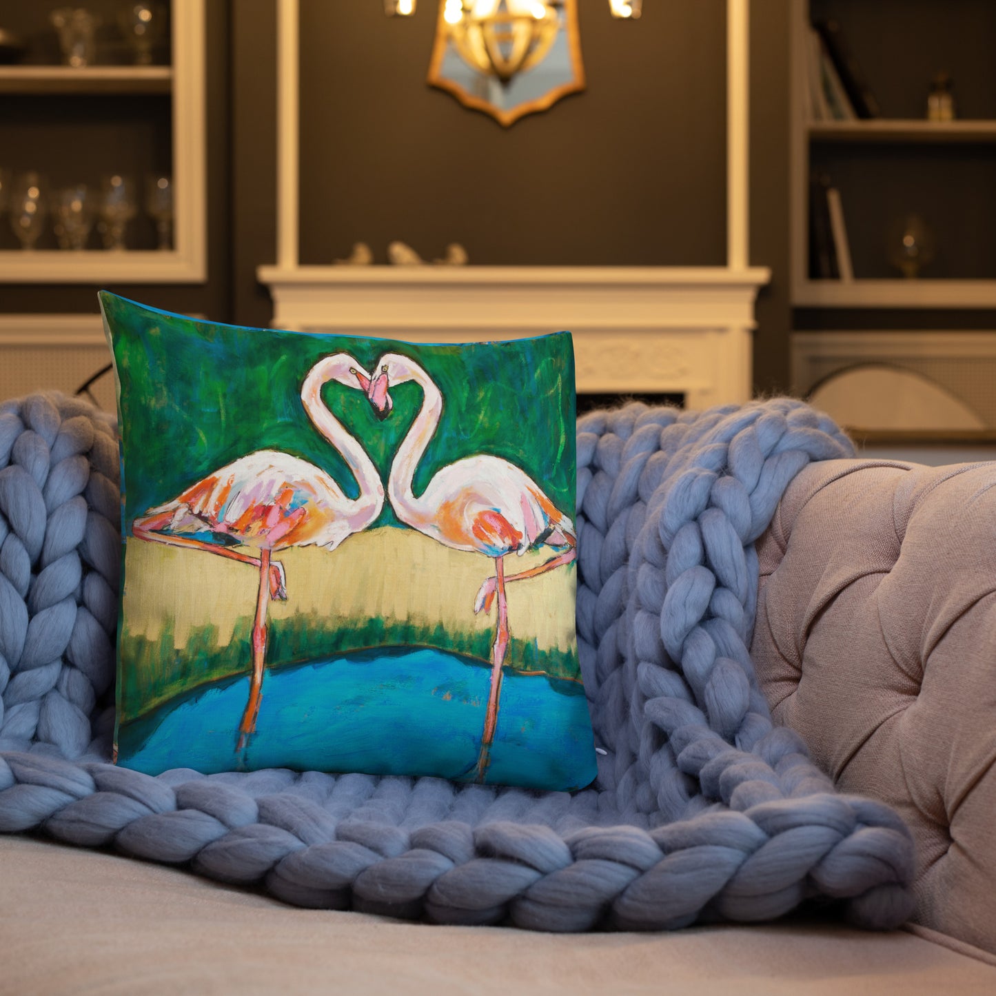 Flamingo Oasis Premium Pillow