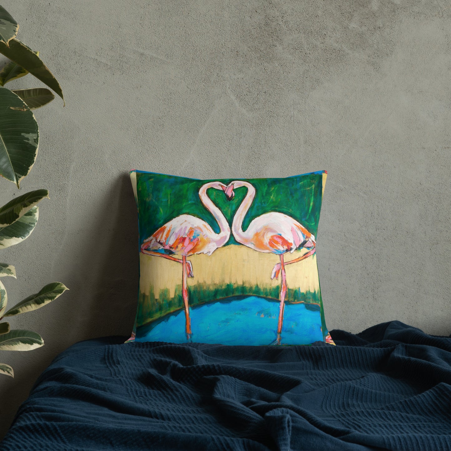 Flamingo Oasis Premium Pillow