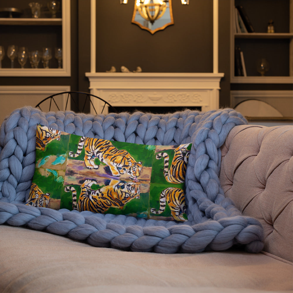 Tiger Reflections II Premium Pillow