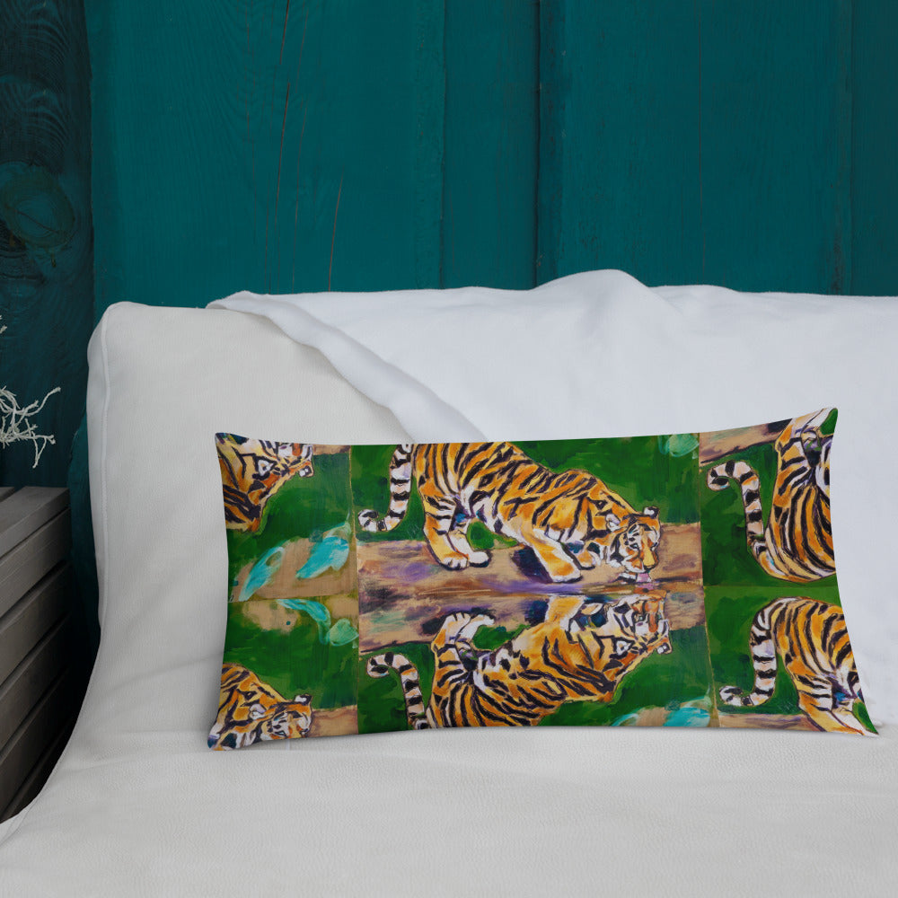 Tiger Reflections II Premium Pillow