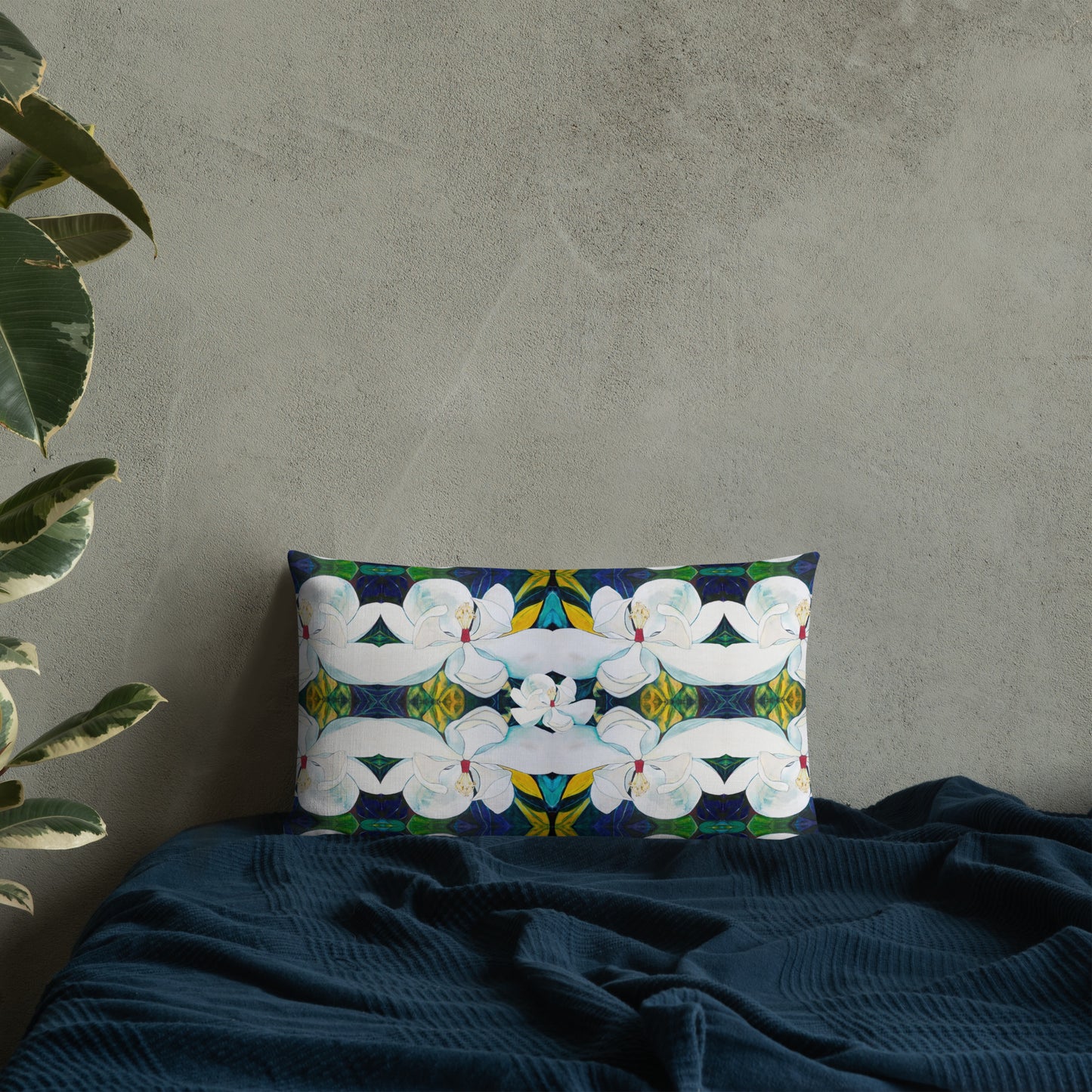 Bray Magnolia Pattern Premium Pillow