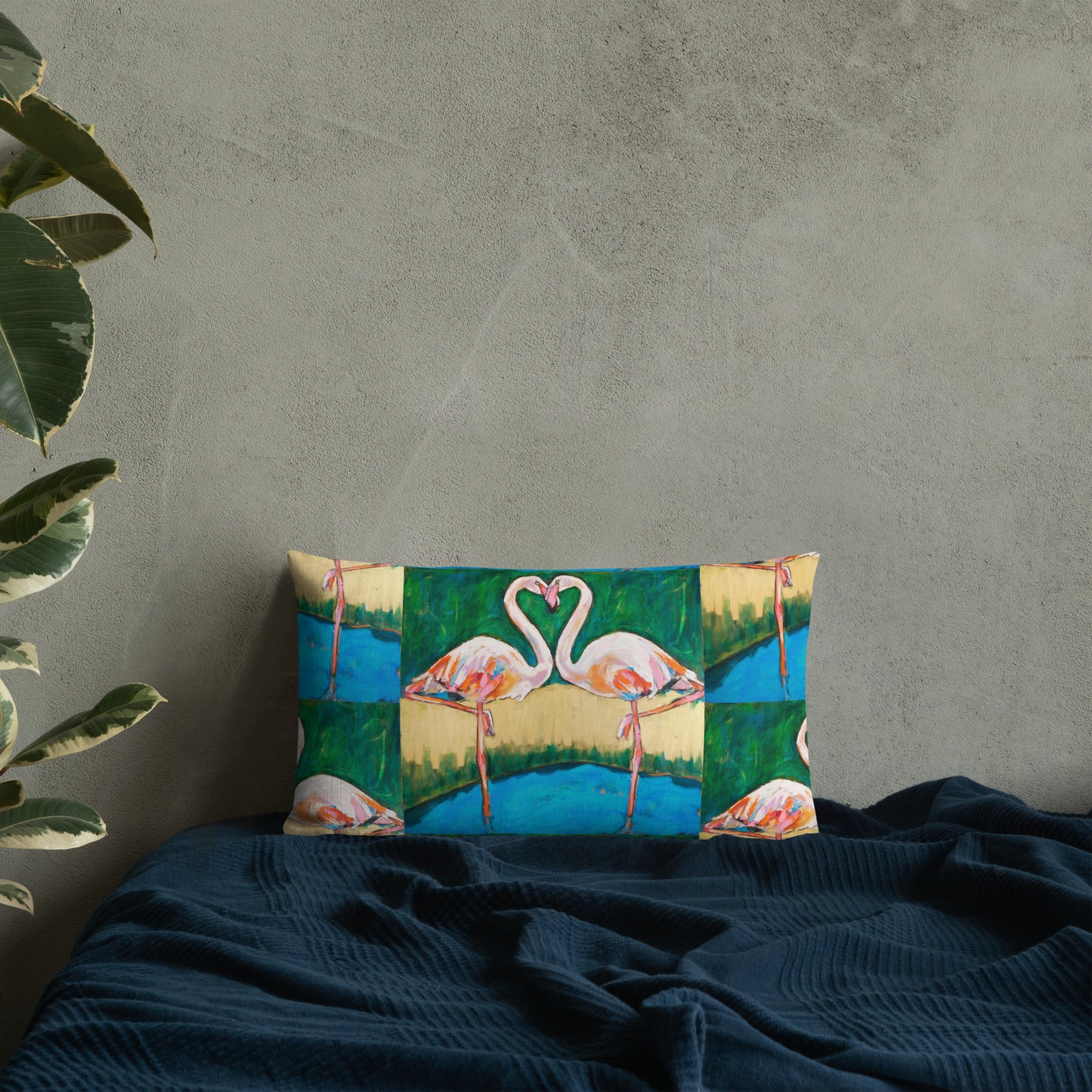 Flamingo Oasis Premium Pillow
