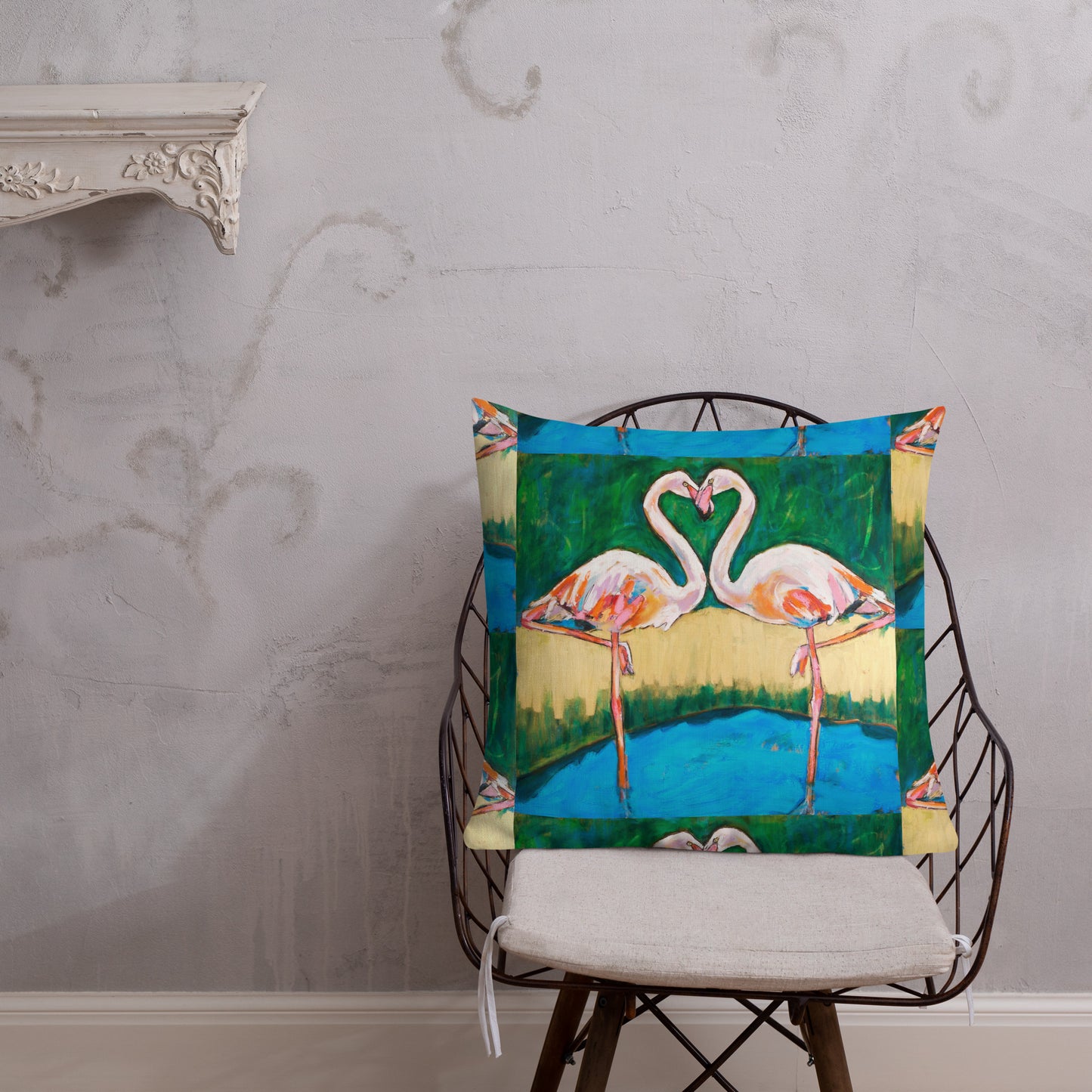 Flamingo Oasis Premium Pillow
