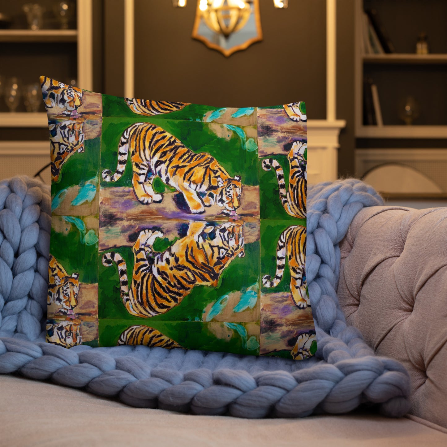 Tiger Reflections II Premium Pillow