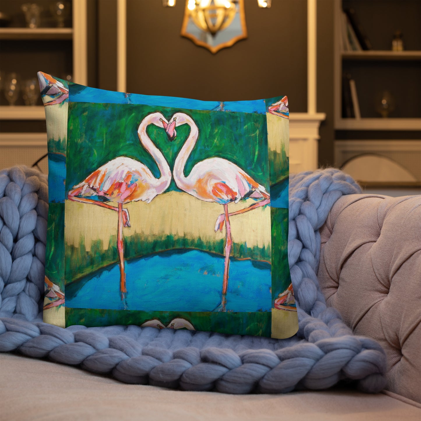 Flamingo Oasis Premium Pillow