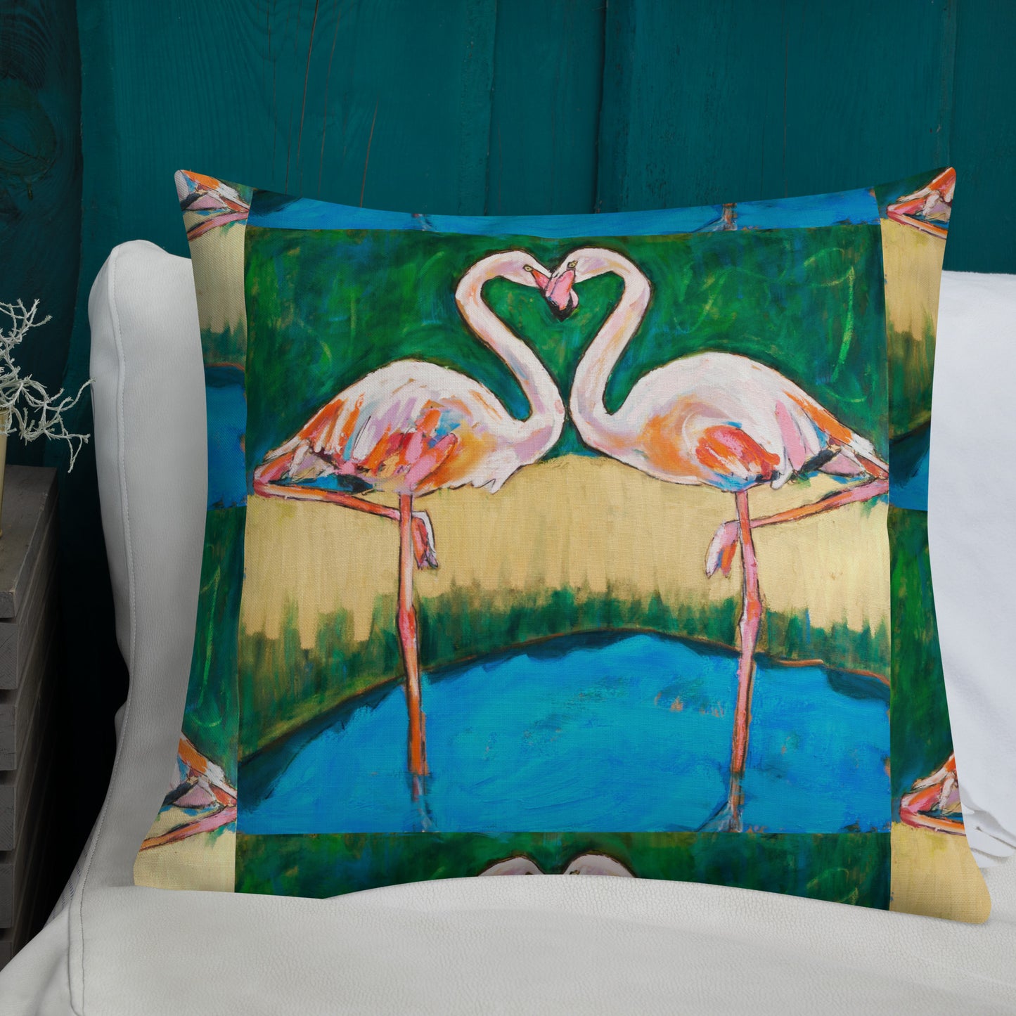Flamingo Oasis Premium Pillow