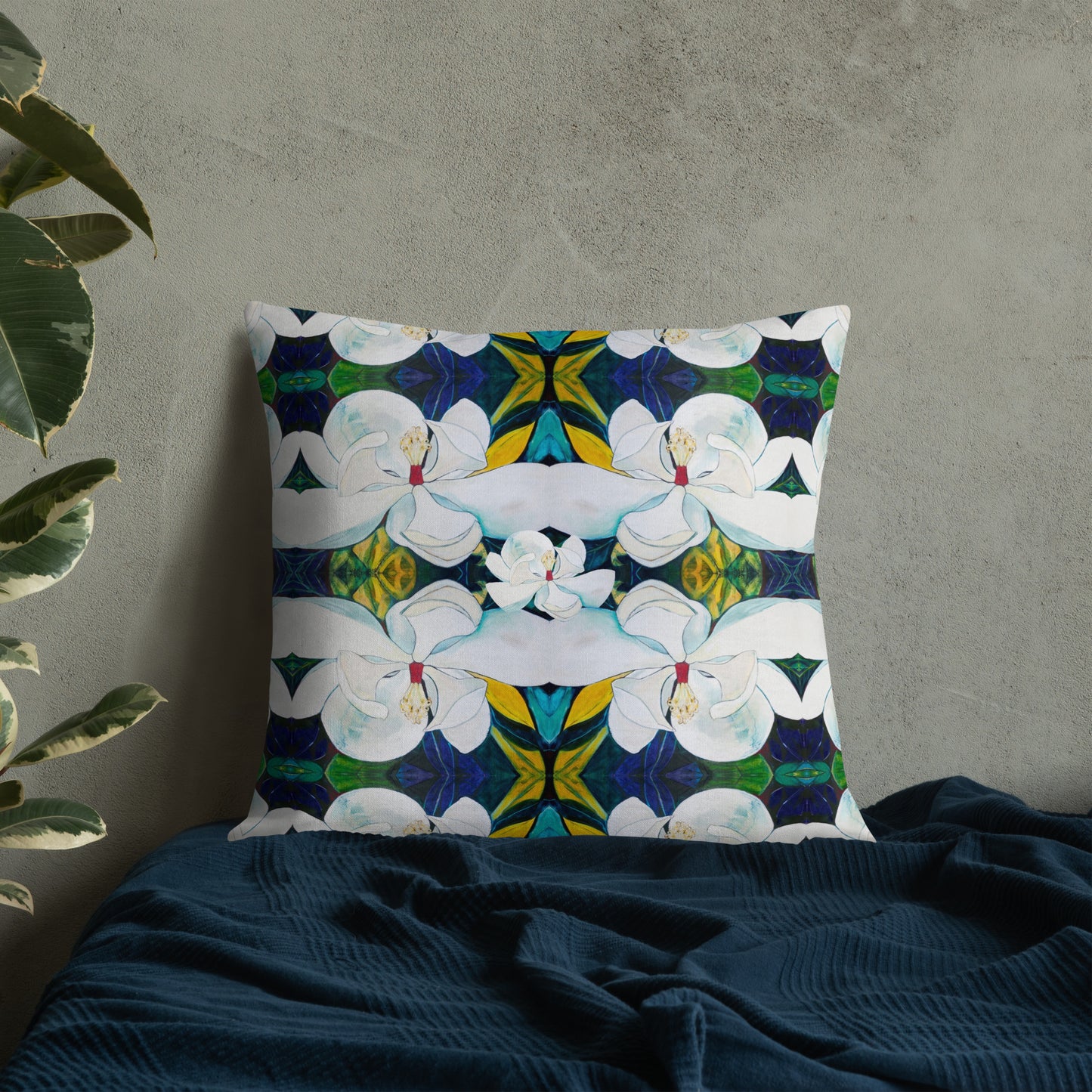 Bray Magnolia Pattern Premium Pillow