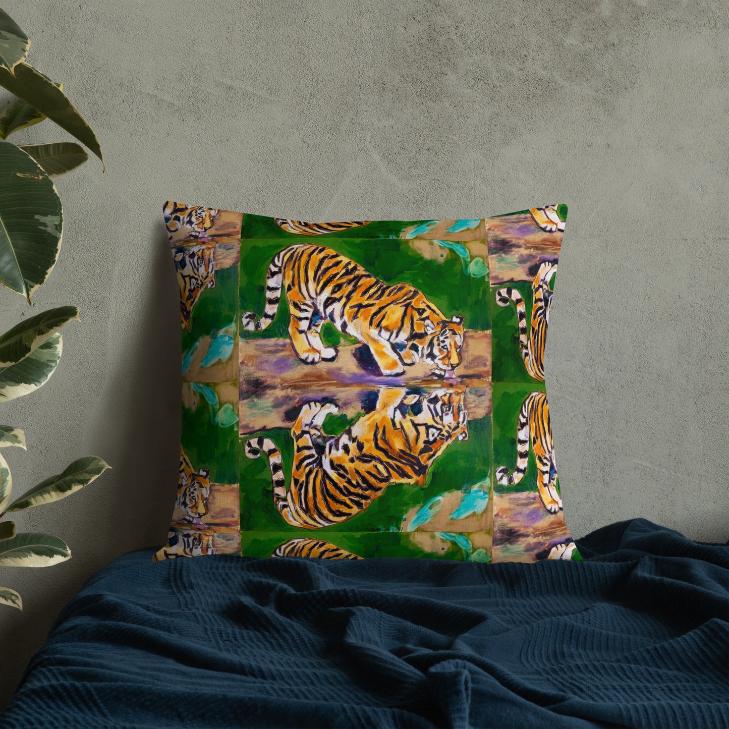 Tiger Reflections II Premium Pillow