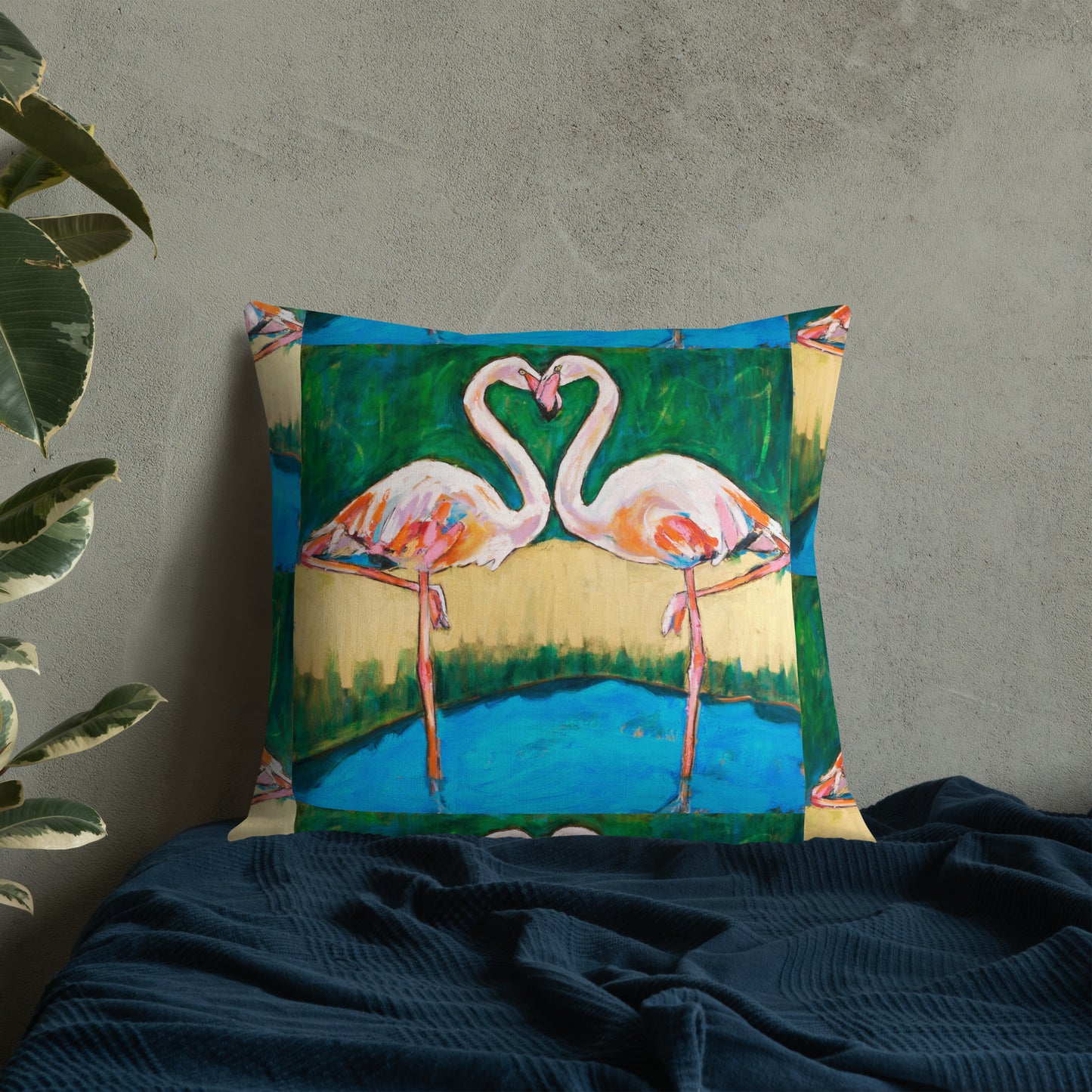 Flamingo Oasis Premium Pillow