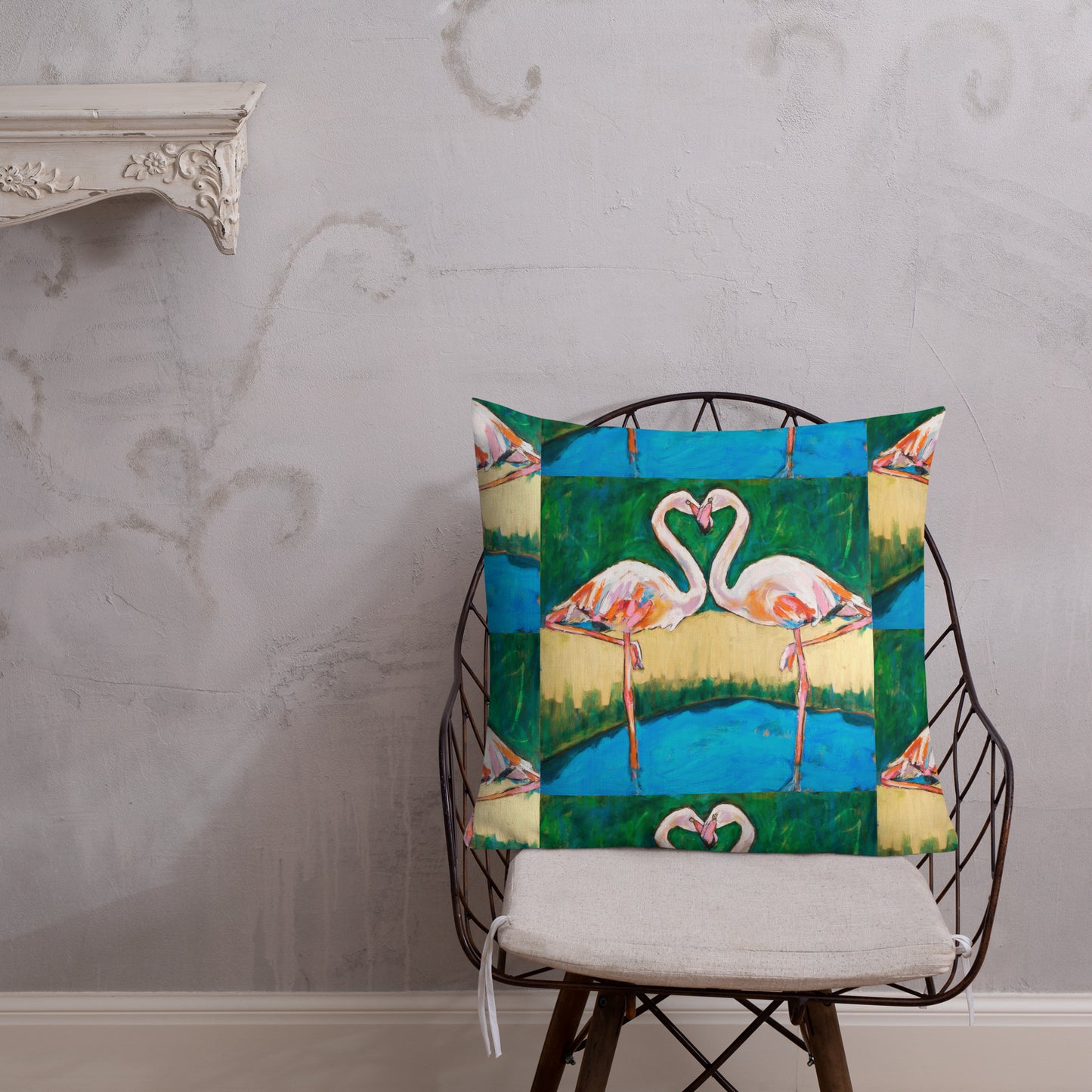 Flamingo Oasis Premium Pillow