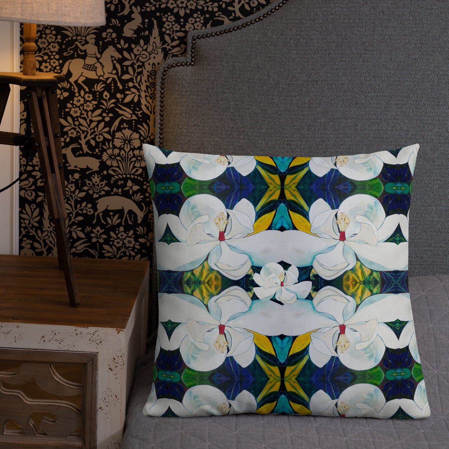 Bray Magnolia Pattern Premium Pillow