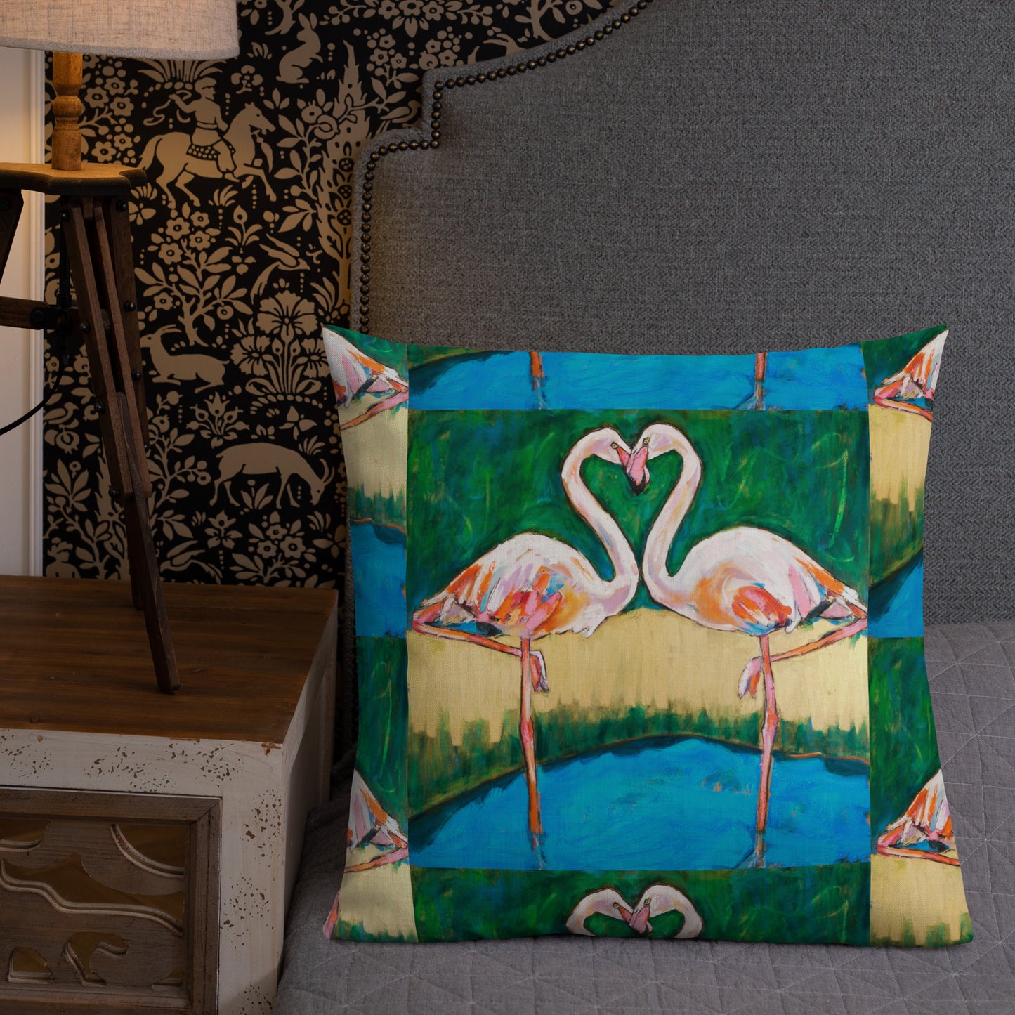 Flamingo Oasis Premium Pillow
