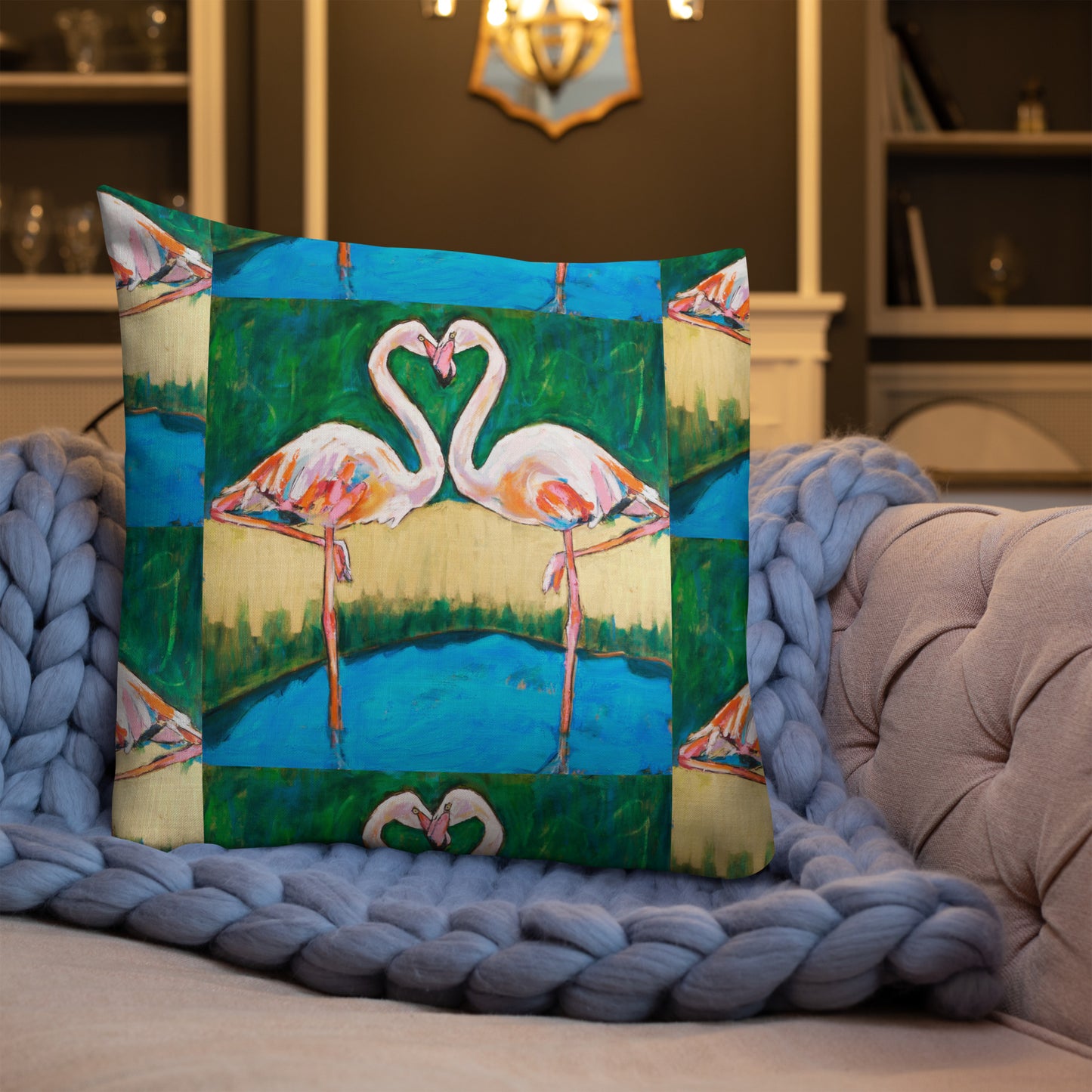 Flamingo Oasis Premium Pillow