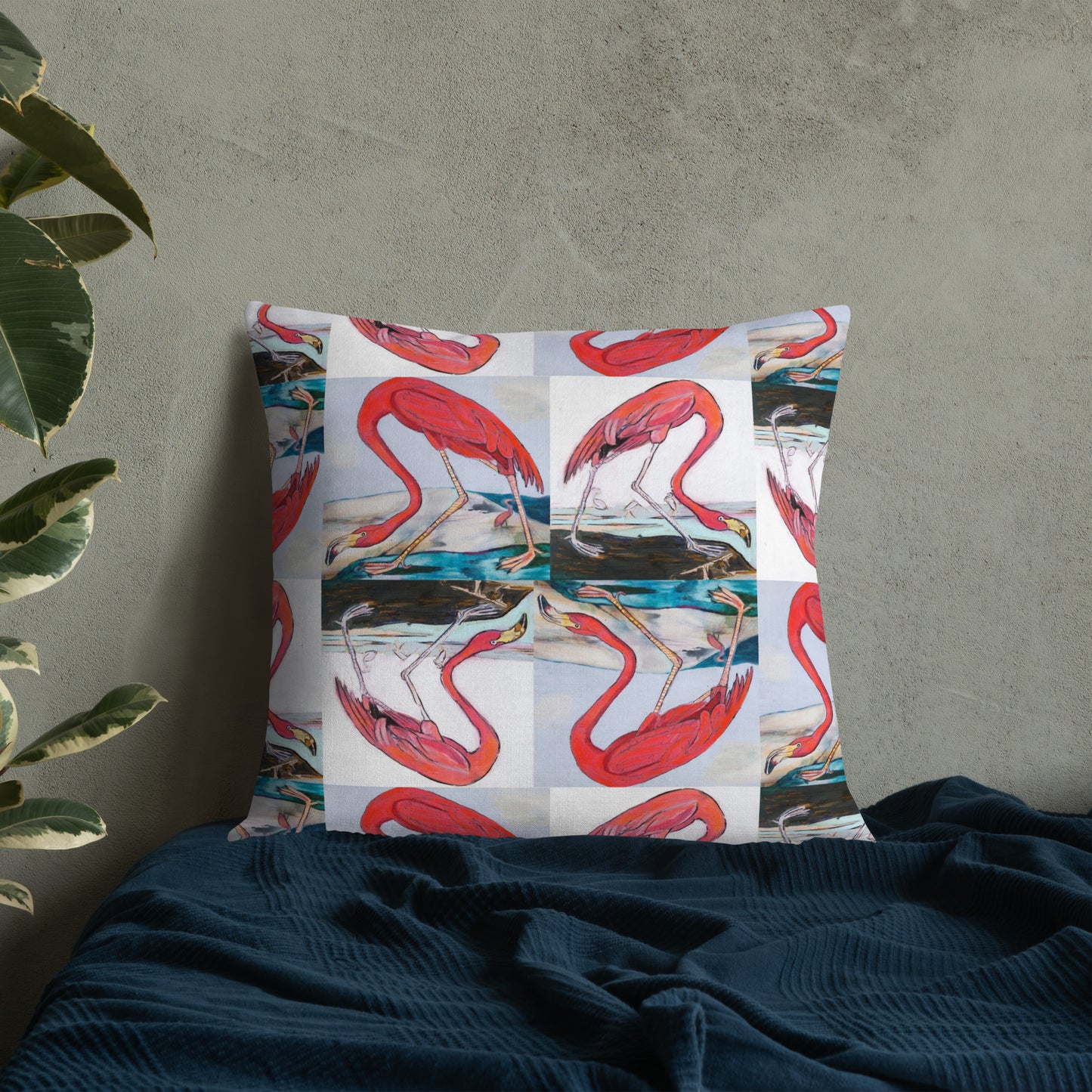 Flamingo Tango Premium Pillow