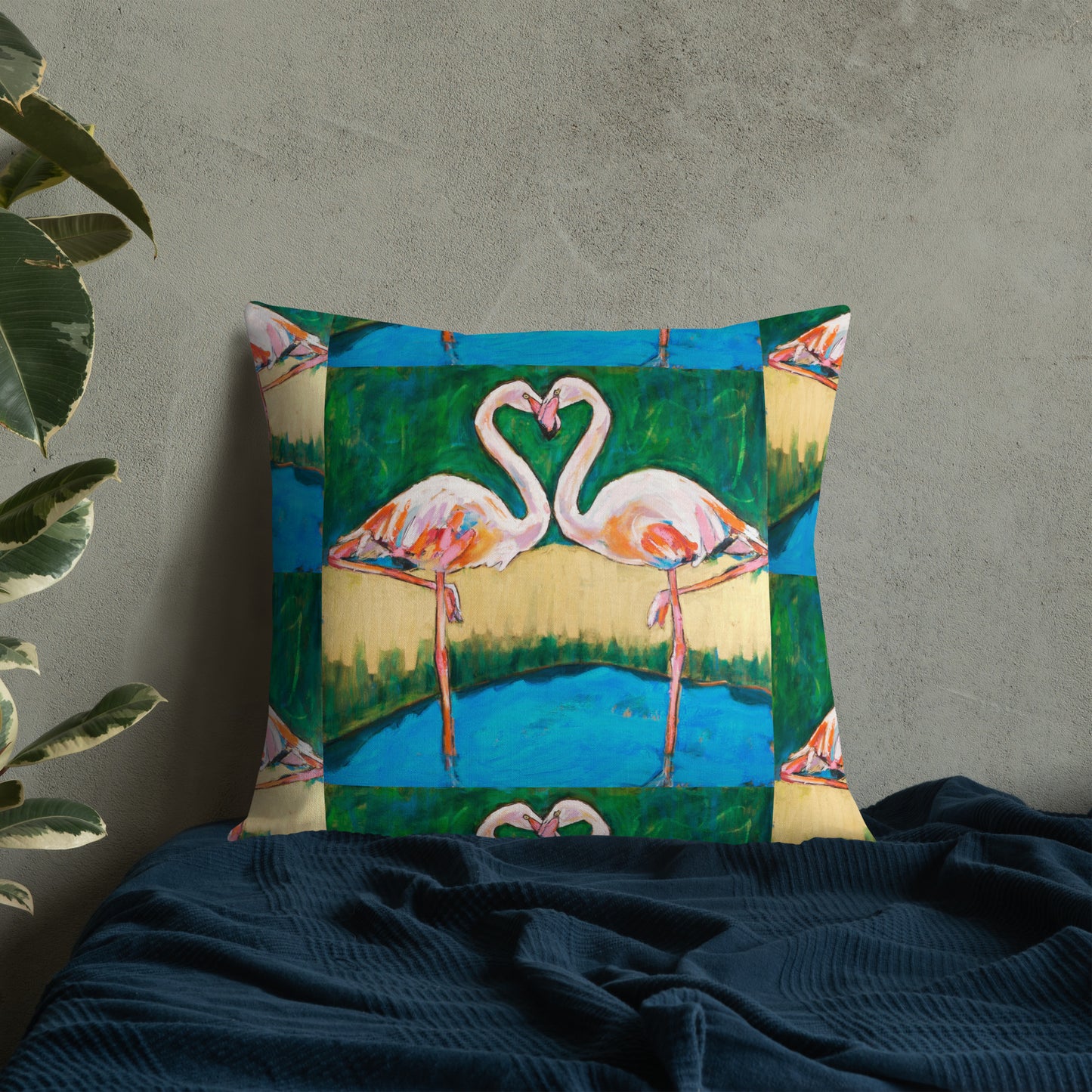 Flamingo Oasis Premium Pillow