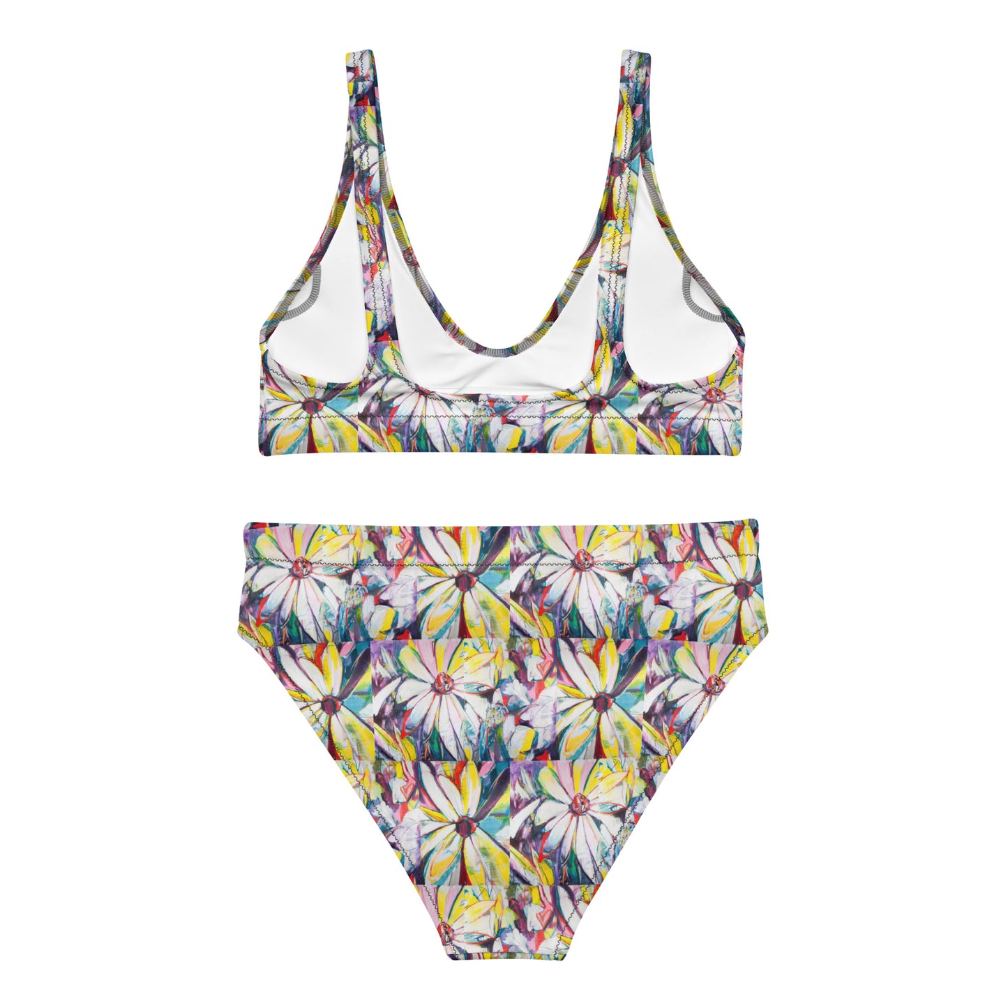 Zinnias Recycled high-waisted bikini