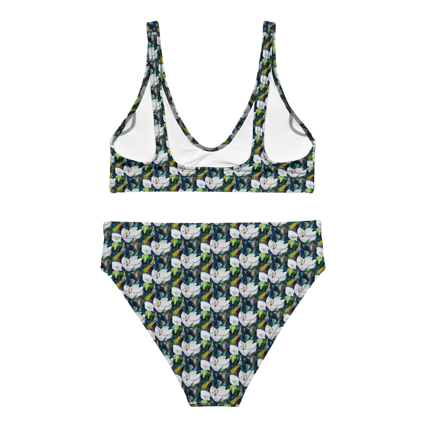 Magnolia and the Painted Bunting Recycled high-waisted bikini