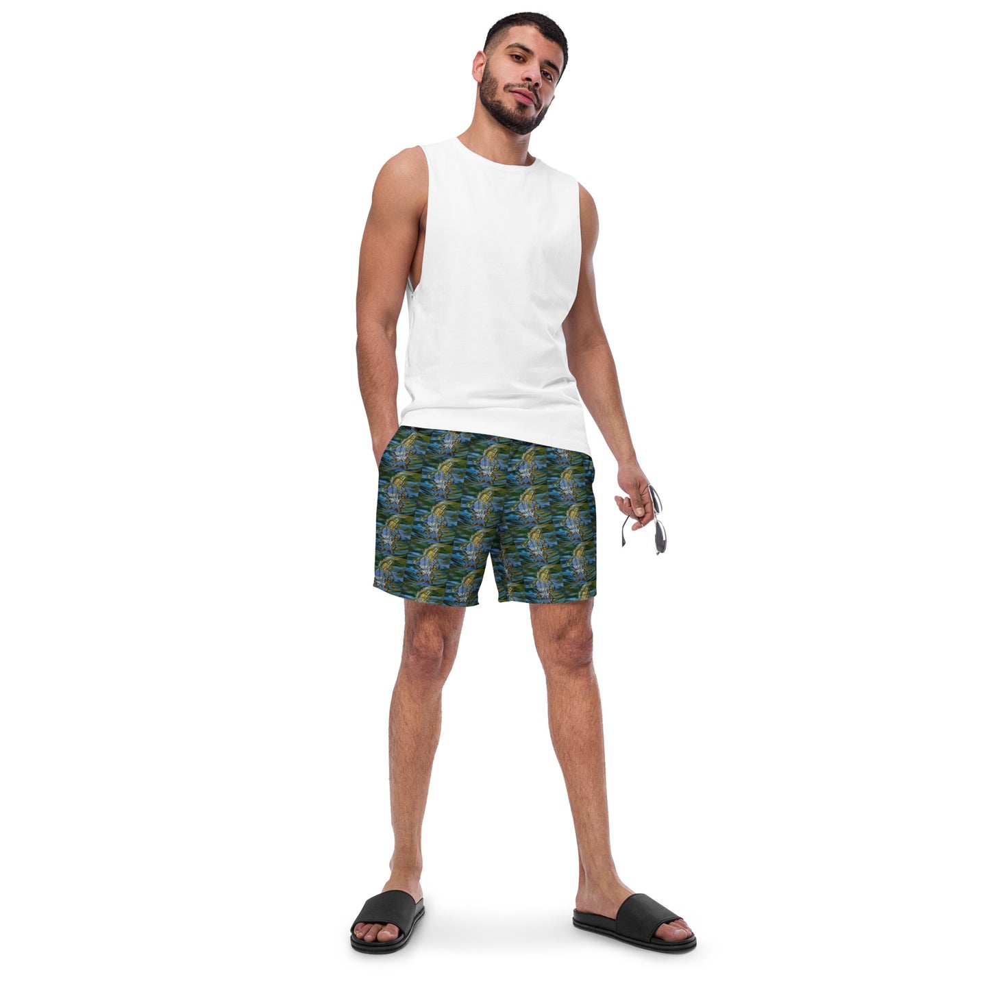 Alligator Under Water Men's swim trunks