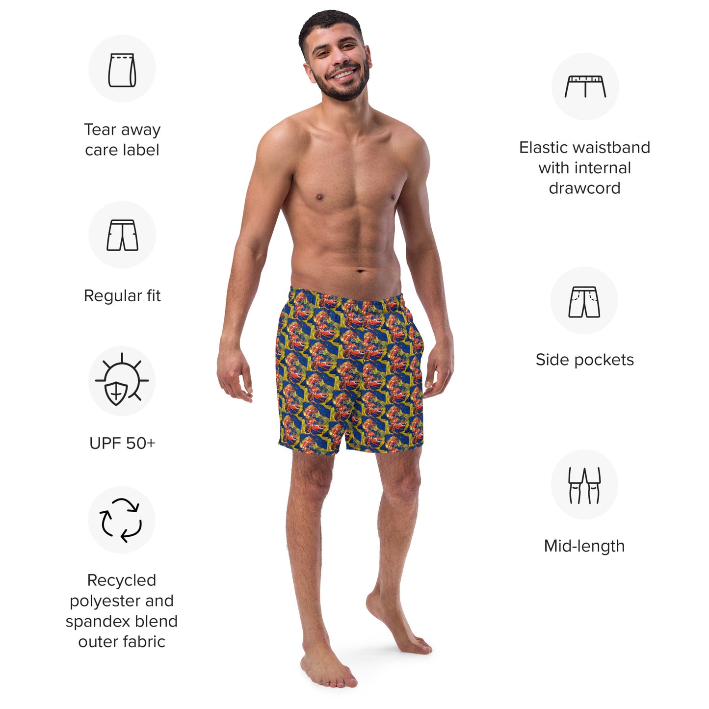 Crawfish in Habitat II Men's swim trunks