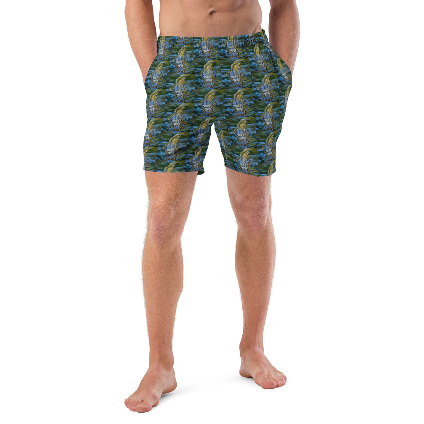 Alligator Under Water Men's swim trunks