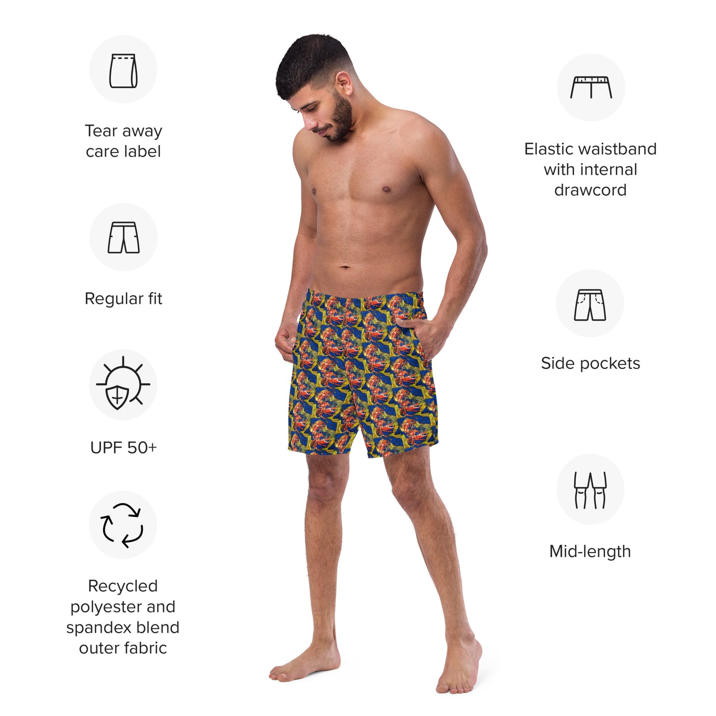 Crawfish in Habitat II Men's swim trunks