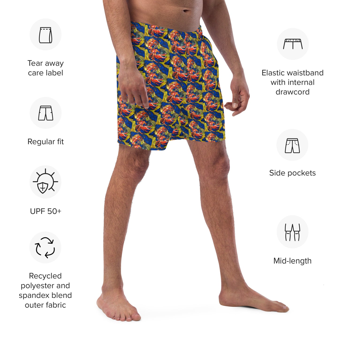Crawfish in Habitat II Men's swim trunks
