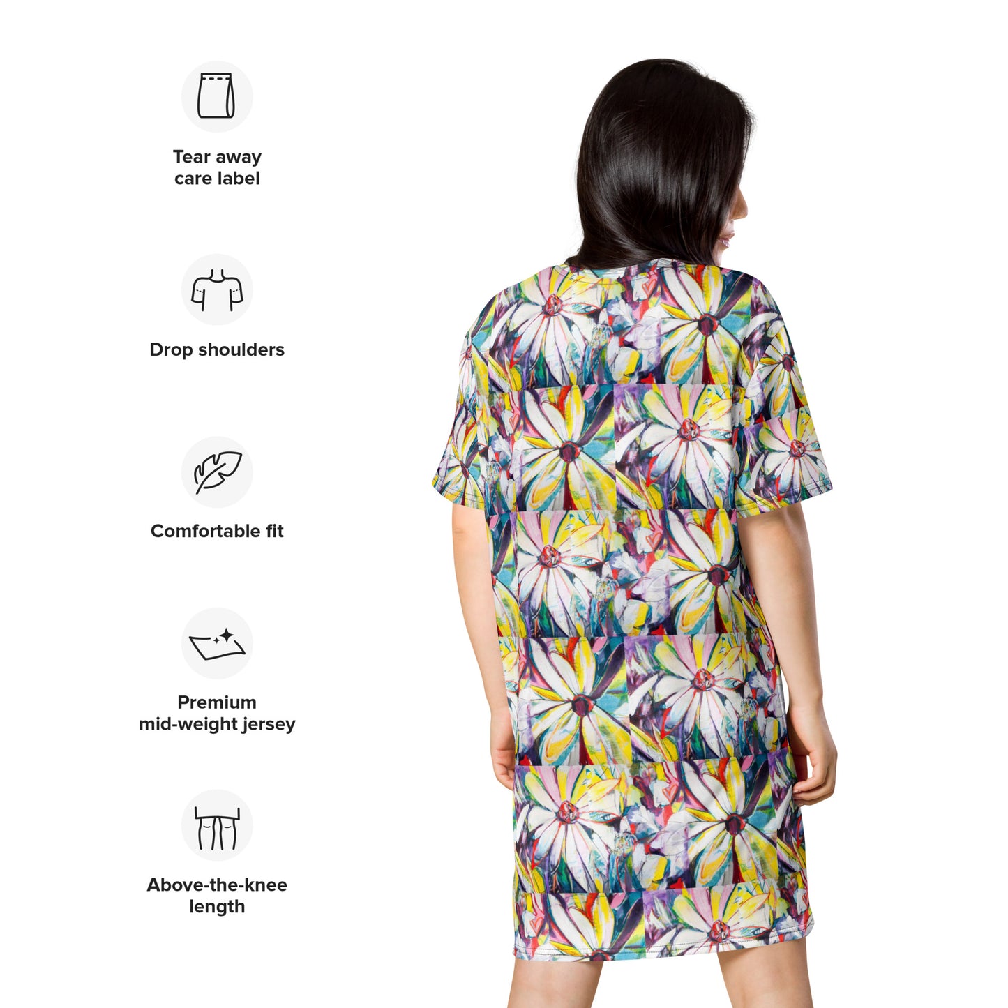 Zinnias T-shirt dress