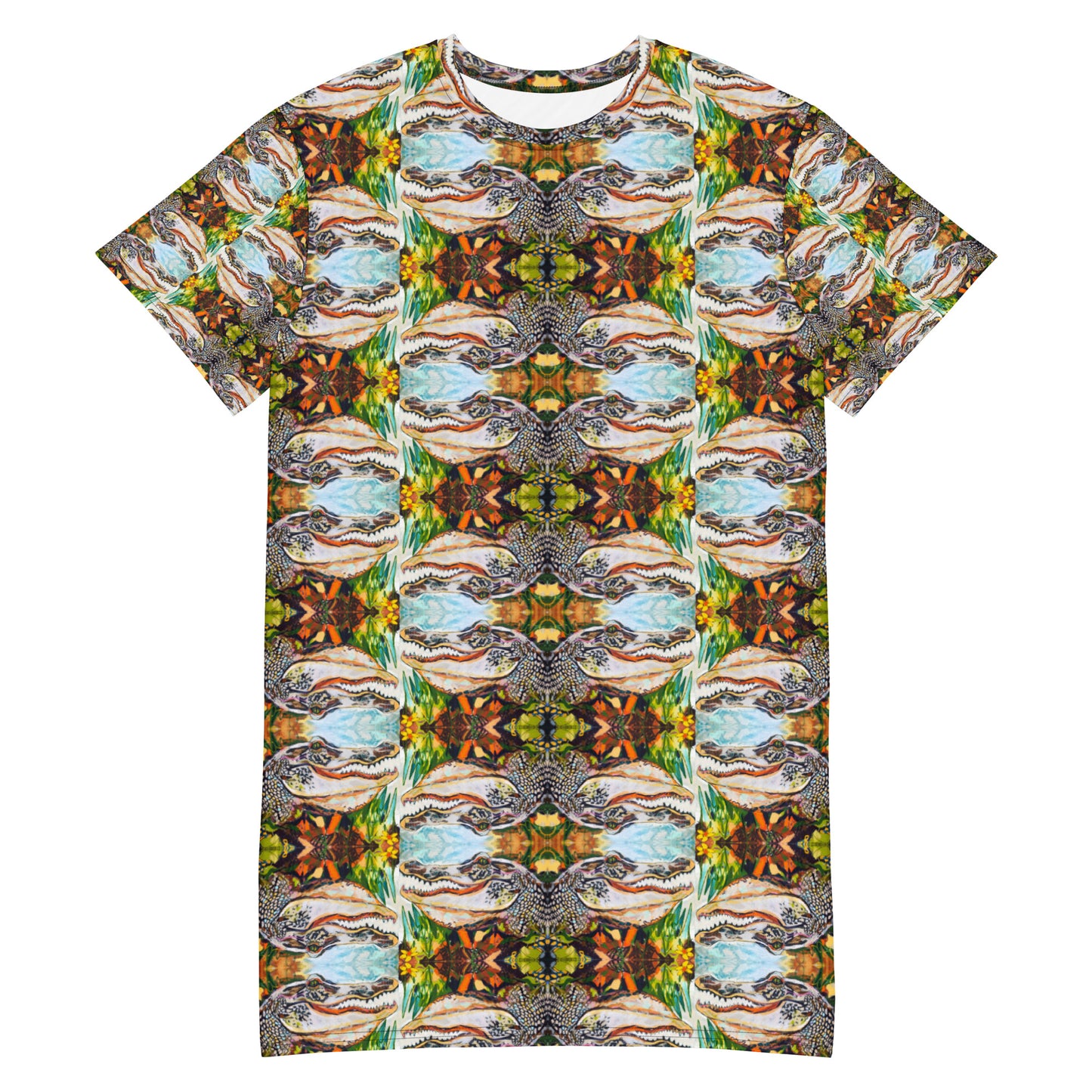 Groovy Gator Pattern T-shirt dress